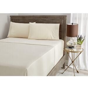 Serta Perfect Sleeper Premium Microfiber Sheet Set Ivory Off White Queen NEW